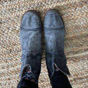 Blue free people ankle boots